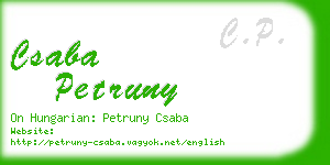 csaba petruny business card